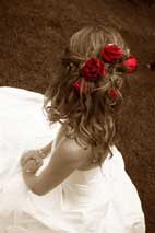 Bride sitting down