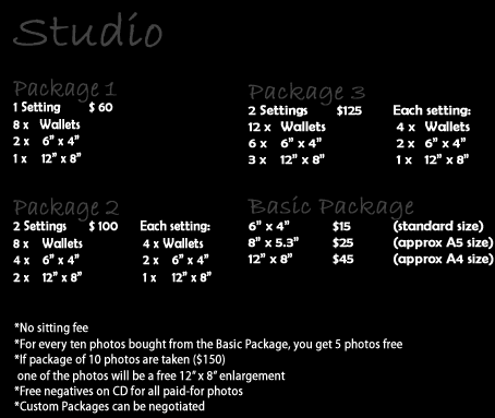 studio package details